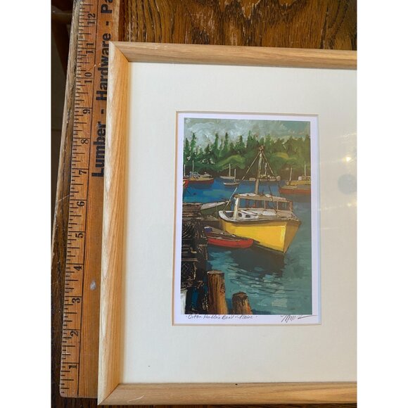 Framed Orton Point Boat - Maine Art Print Of Coastal Boat Scene Signed By Artist - Picture 4 of 7